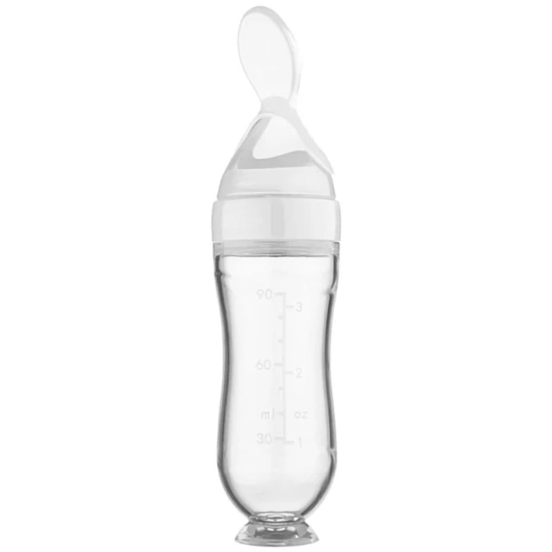 Squeezing Silicone Feeding Bottle Newborn Baby Training.