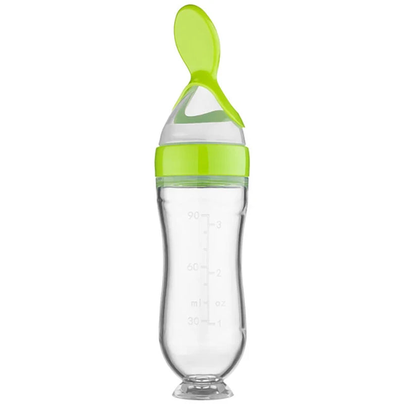 Squeezing Silicone Feeding Bottle Newborn Baby Training.