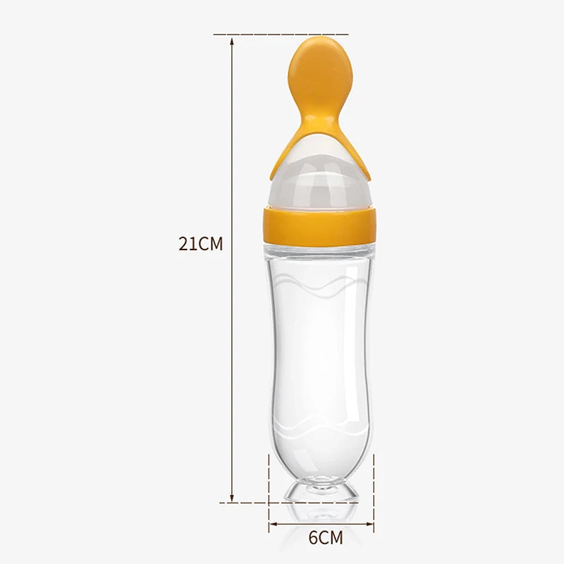 Squeezing Silicone Feeding Bottle Newborn Baby Training.