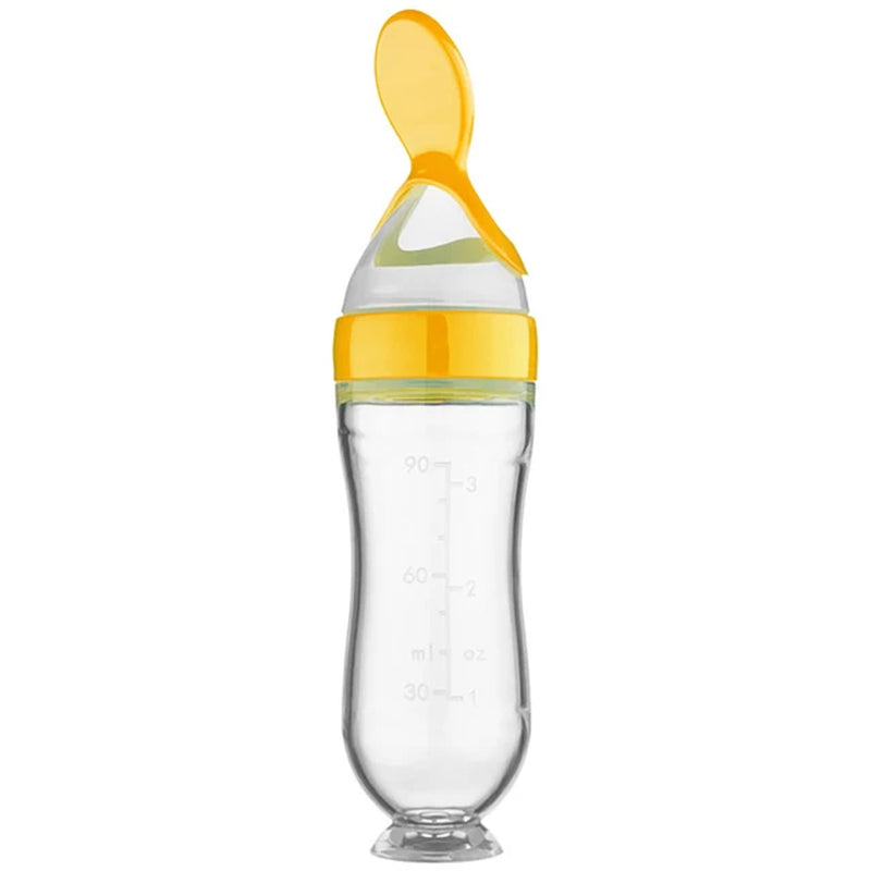 Squeezing Silicone Feeding Bottle Newborn Baby Training.