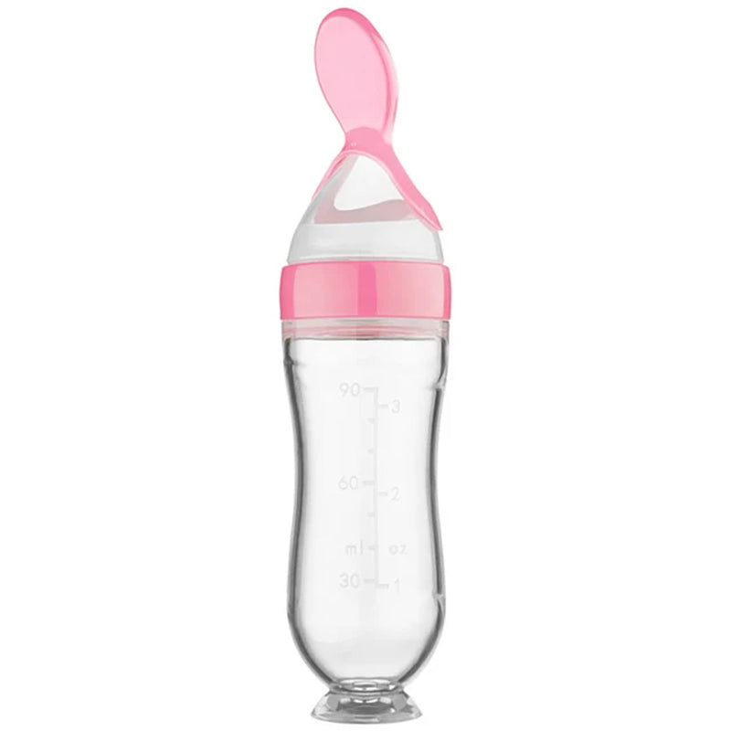 Squeezing Silicone Feeding Bottle Newborn Baby Training.