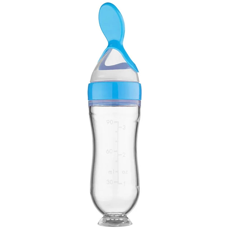 Squeezing Silicone Feeding Bottle Newborn Baby Training.